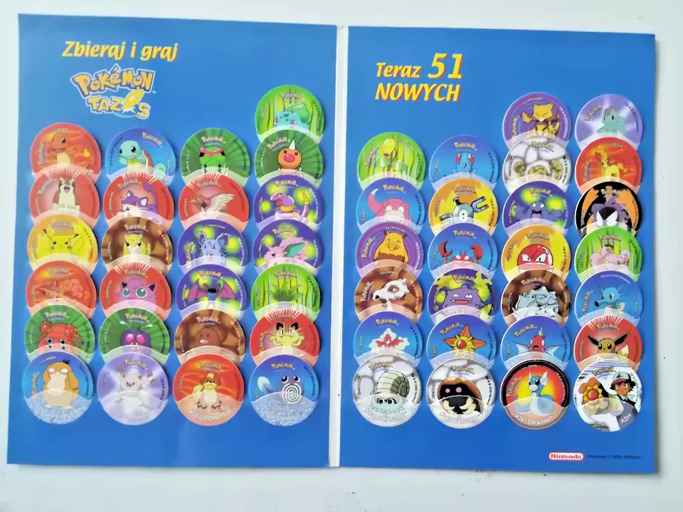 Polish Version Pokemon Tazos Set 1 (Complete 51/51) + Album (See the photos) - Image 3 of 4