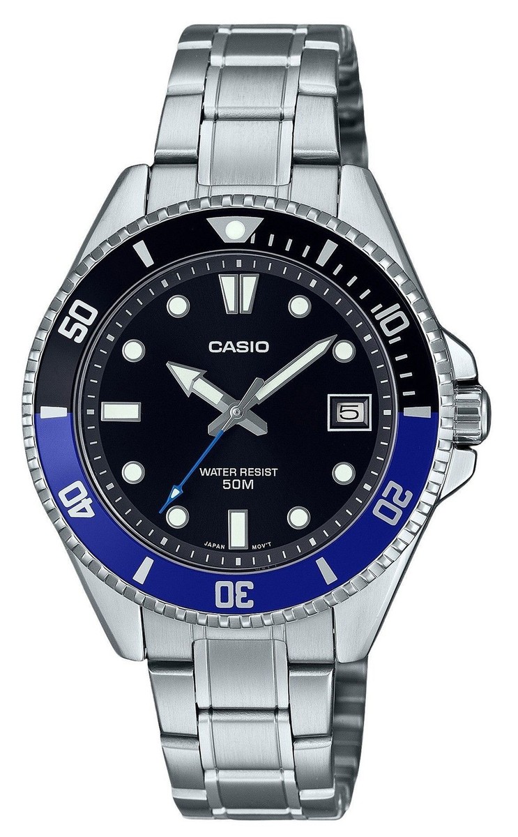 Casio Standard Analog Stainless Steel Black Dial Quartz MDV-10D