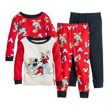Mickey Mouse Infant Unisex 4-pc. "Thumbs Up Friends" Pajama Set, 12M