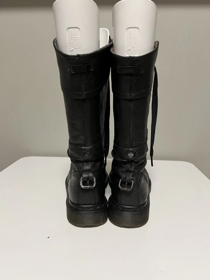 Dr. Martens Triumph Boots Floral Leather Fold Over Biker COMBAT Women’s US 8 - Image 4 of 4