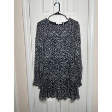 LoveShackFancy Scarlett Mini Dress Stars Black White Womens Size XS