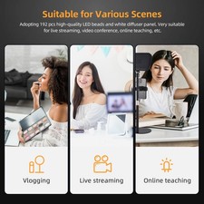 2 Packs LED Video Light Kit 15W LED Light Panel With 1.2M Metal Light Stands NEW