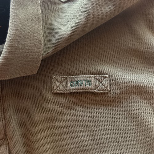 Camicia Rugby Orvis Uomo Taglia L Cotone Verde Scuro Pesante Manica Lunga - Foto 3 di 8
