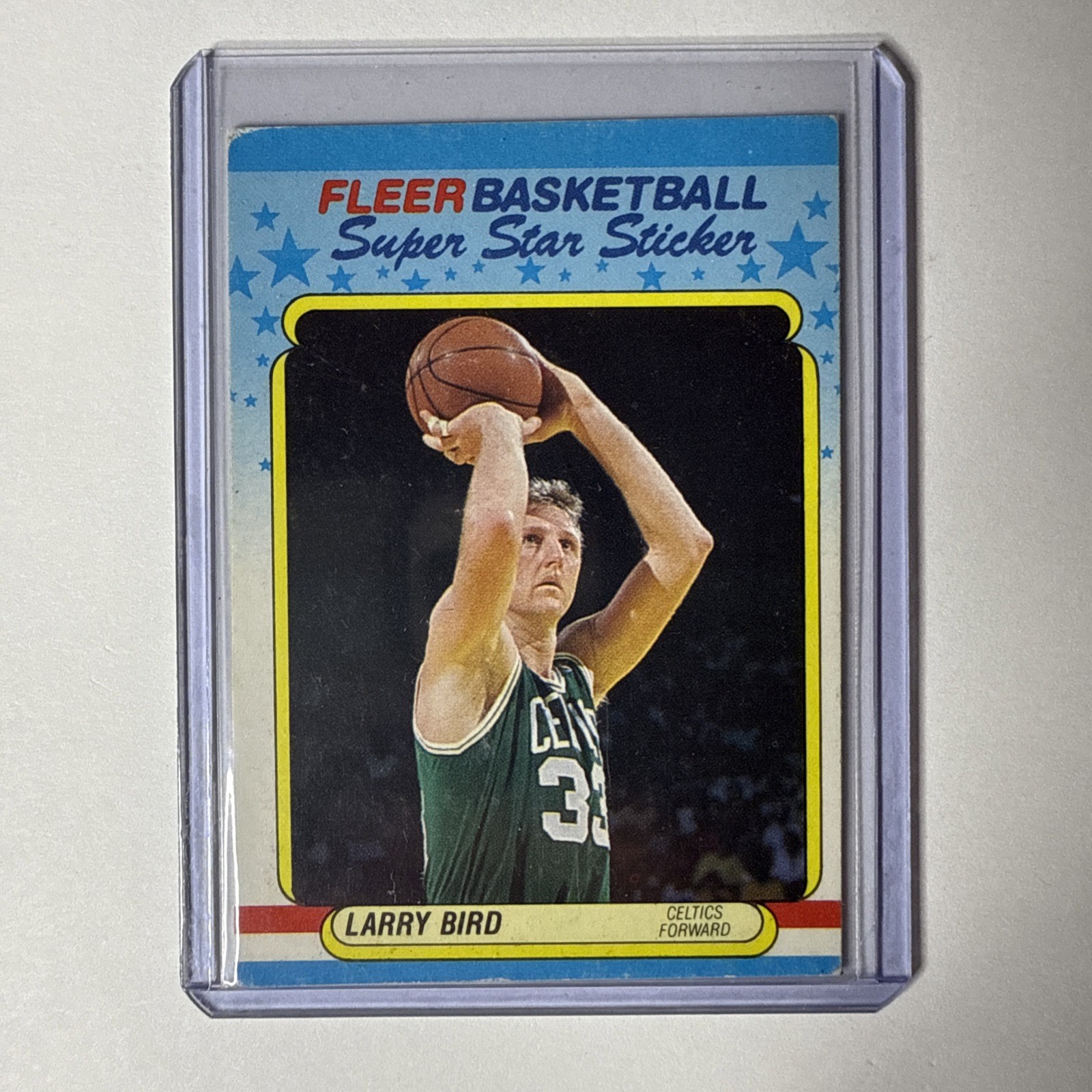 1988 Fleer Basketball - LARRY BIRD #2 Super Star Sticker - Boston Celtics HOF