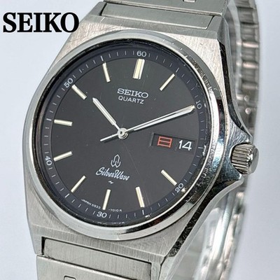 SEIKO SilverWave 5933-701A Quartz Watch Black Dial 34mm 15.5cm Runs Japan