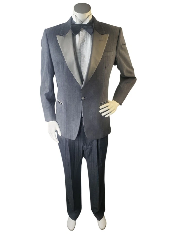 Raffinati Robert Wagner Esmoquin Hombres Solapa Satinada Formal Esmoquin Traje 40R 33-35x30 Foto 3 de 4