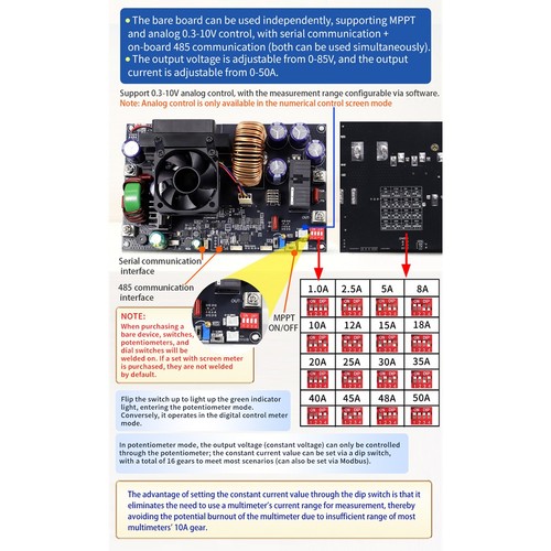 Alimentatore Buck DC CNC XY8050S 80V/50A/4000W Alimentatore Stabilizzato Re7828 - Zdjęcie 8 z 10