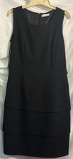 Calvin Klein Tiered Sheath Work Career Dress Women’s Size 8 Lined Black