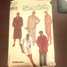 Simplicity 8323 Sewing Pattern Men's Robe  Pajamas and Nightshirt