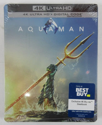 NEW/Sealed Steelbook ''AQUAMAN'' Blu-ray 4K Ultra HD Exclusive Best Buy 2019