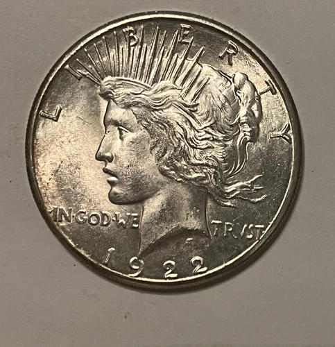 1922-s.    Peace Dollar   ,  choice Brilliant  uncirculated white