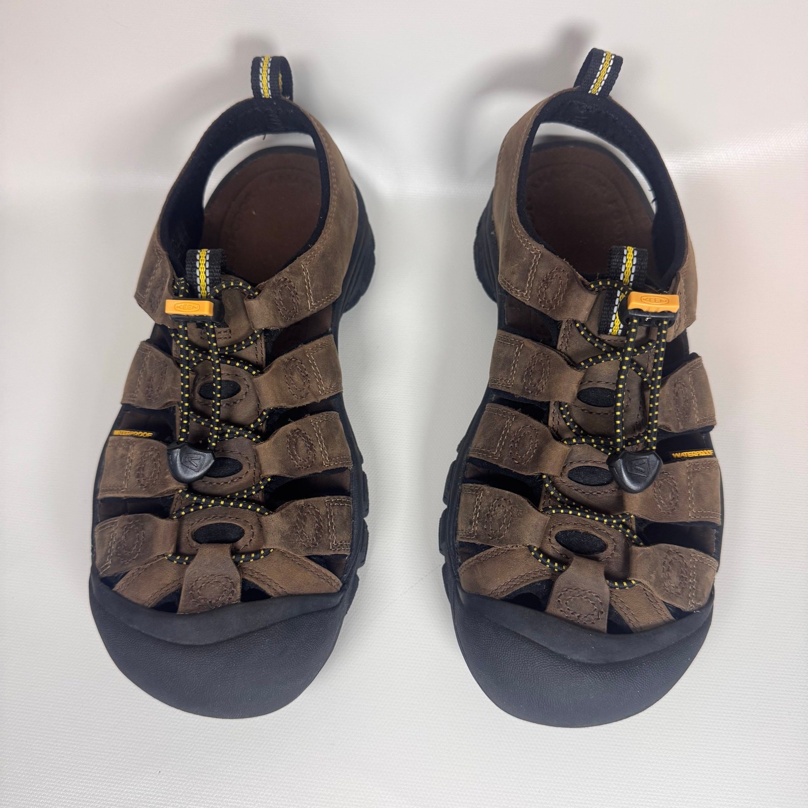 Keen Newport sandalo pelle marrone impermeabile outdoor escursionismo uomo 7 5 punta chiusa