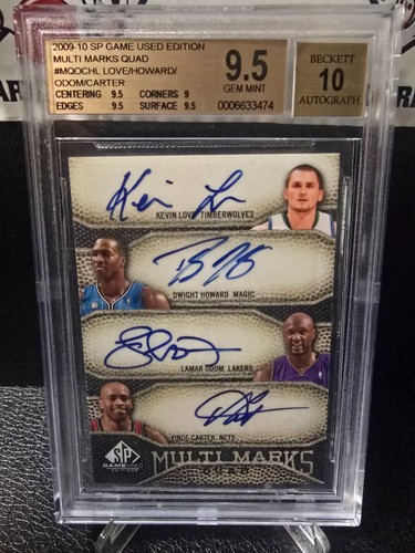 2009-10 SP GameUsed Multi Marks Quad /50 CARTER/ODOM/LOVE/HOWARD BGS 9.5 AUTO 10