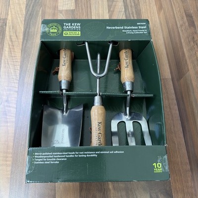 Spear & Jackson Kew Gardens Edelstahl 3 Stück Kelle, Grubber & Gabel Geschenkset