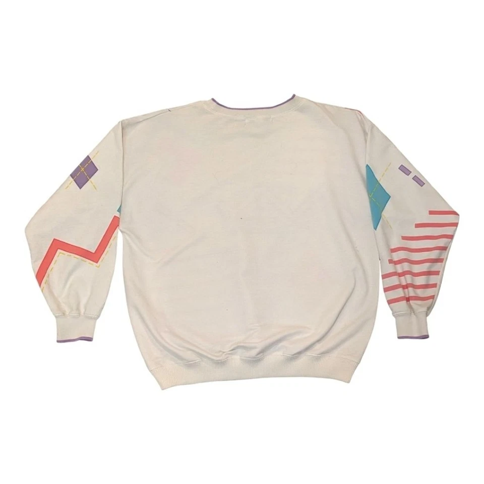 Sudadera Geométrica Vintage Años 80 90 BLAST Diseño Memphis Pastel Cuello Redondo Grande Foto 2 de 4