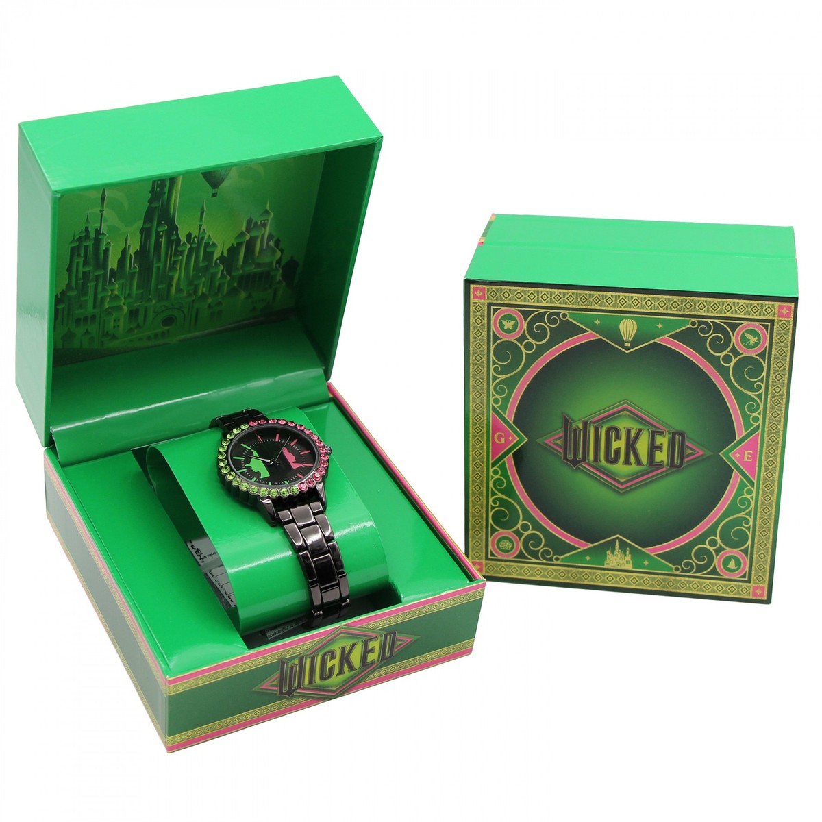 Wicked Watch Accutime Analog Gold-Rimmed Face Watch w Black Leather Band 
NWT Rectangular Leather Band Watch | Anne Klein main image 2