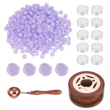 Wax Seal Kit, 300 Wax Beads, Candles, Clear Purple