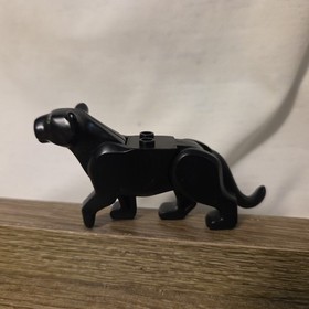 LEGO Black Panther From Set 60159 Animal Minifig City Town Jungle Cat Green Eyes