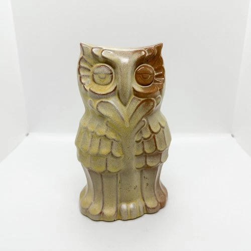 Vtg Frankoma Pottery Owl Figurine MCM 70's Retro Custom Glaze Cottagecore