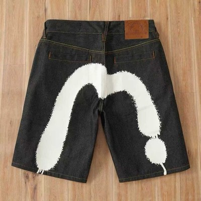 EVISU Men's Indigo Washed Denim Shorts 