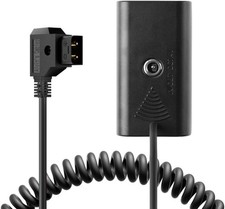 NP F550 Dummy Battery to DTap Coiled Power Cable for Sony NP F970 Atomos Ninja V