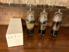 Vintage Super Silvertone (2) & Philco (1) 6K7 Vacuum Tubes - Lot of 3 -Untested