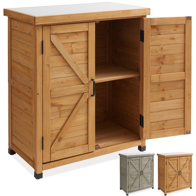 Garden Potting Bench Table Workstation, Outdoor Patio Wooden Cabinet
