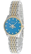 Gucci G-Timeless YA1265029 29mm Two-Tone Quartz Watch – Blue Dial with Bee Motif