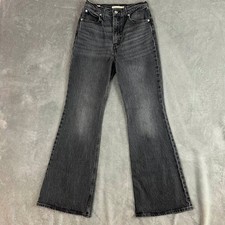 Levis 70's High Flare Jeans Womens 26 Grey Bell Bottom Retro Denim