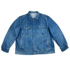 Tate St John’s Bay Denim Jacket Mens 2XL USA Made Blue Cotton Denim Snap Trucker
