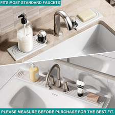 Stone Faucet Mat for Kitchen Sink - Quick Dry Diatomite Sink Splash Guard, Pr...