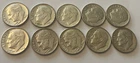 Roosevelt Dimes  Lot Of 10  1964 & 1964 D  90% Silver  high quality lustre