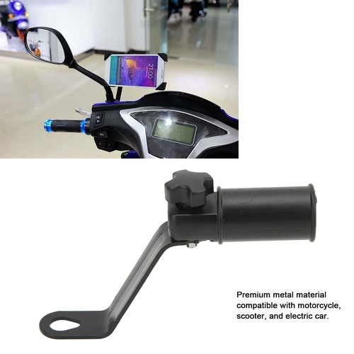 Motorcycle Phone Holder Adapter Metal Durable Sturdy Easy Installation Rearview - Picture 11 of 22
