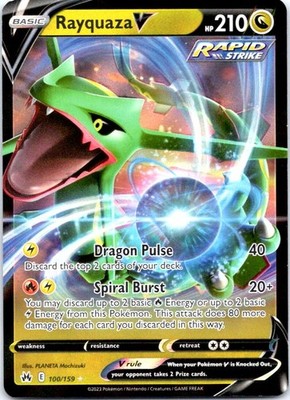 Rayquaza V Ultra Rare Crown Zenith 100/159 NM NM-LP