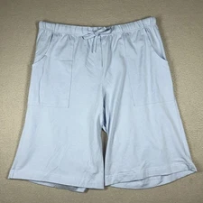 Weiss Pajama Shorts Lounge Women’s XL Drawstring Blue Pockets 10” Inseam