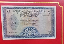 Scottish five pound note National Commercial Bank of Scotland 1963
