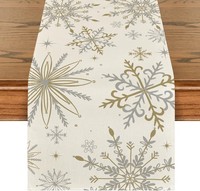 TischläUfer Gold Schneeflocken Weihnachten 40X140 Cm Winter Dekoration Party
