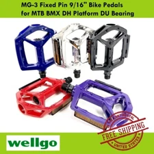 WELLGO MG-3 Fixed Pin 9/16'' Bike Pedals for MTB BMX DH Platform DU Bearing 