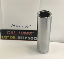 Cal-Hawk 14 mm x 1/2" Dr Deep Socket - 6 Pt -Free USA Shipping