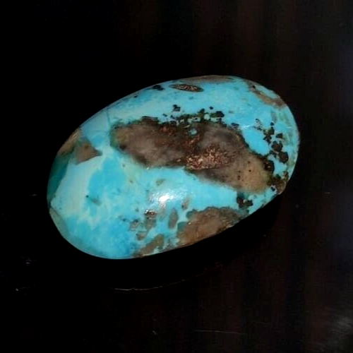 Pietra preziosa sciolta cabochon turchese ovale liscia turchese iraniana 15,70 carati 100% naturale IF-104 - Foto 1 di 3