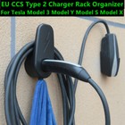 EU CCS Type 2 Wall Charger Cable Connector Organizer Bracket Holder for Tesla
