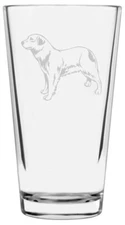 Aidi Dog Themed Etched All Purpose 16oz Pint Glass