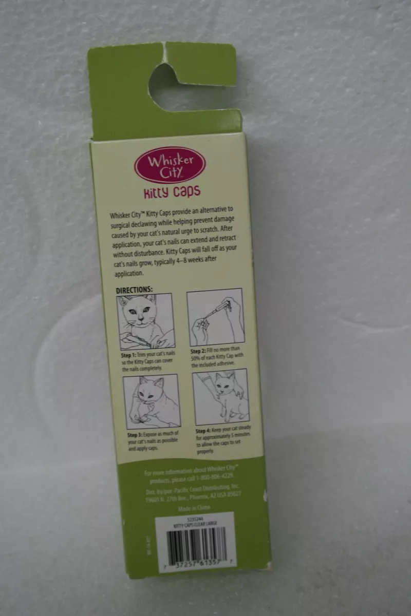 Whisker City Kitty Caps Cat Nail Caps 80 Clear size Large eBay