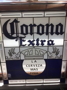 Vintage 1986 Corona Extra Beer Stained Glass Sign Barton Beer LTD Chicago