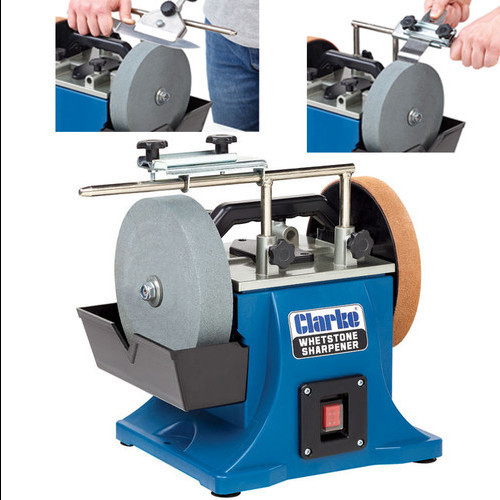 Clarke 200mm 180w Whetstone Bench Grinder Sharpener Leather Honing for