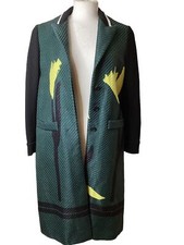Marni Long Coat Green Yellow Tulips Woven Size 40 Uk S Flaw Aso Anna Wintour