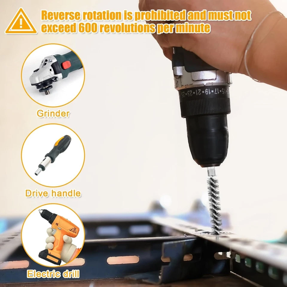 Cepillo de alambre de acero inoxidable 6 piezas vástago de 1/4" para limpieza de taladro eléctrico Foto 3 de 4