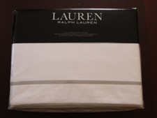 lauren ralph lauren full/queen duvet cover new nip spencer border sateen
