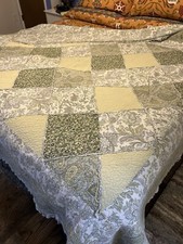 Reversible Quilt Floral Bohemian Botanical Cottage 96 x87 Queen Cotton