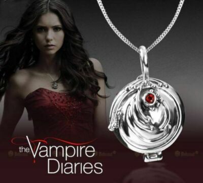 Vampire Diaries Elena Halskette Kette Eisenkraut Medallion Silberne Vampirkette